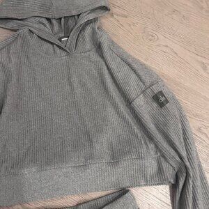ALO Yoga Gray Ribbed Hoodie
